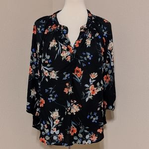 Rebecca Malone Black Floral Top